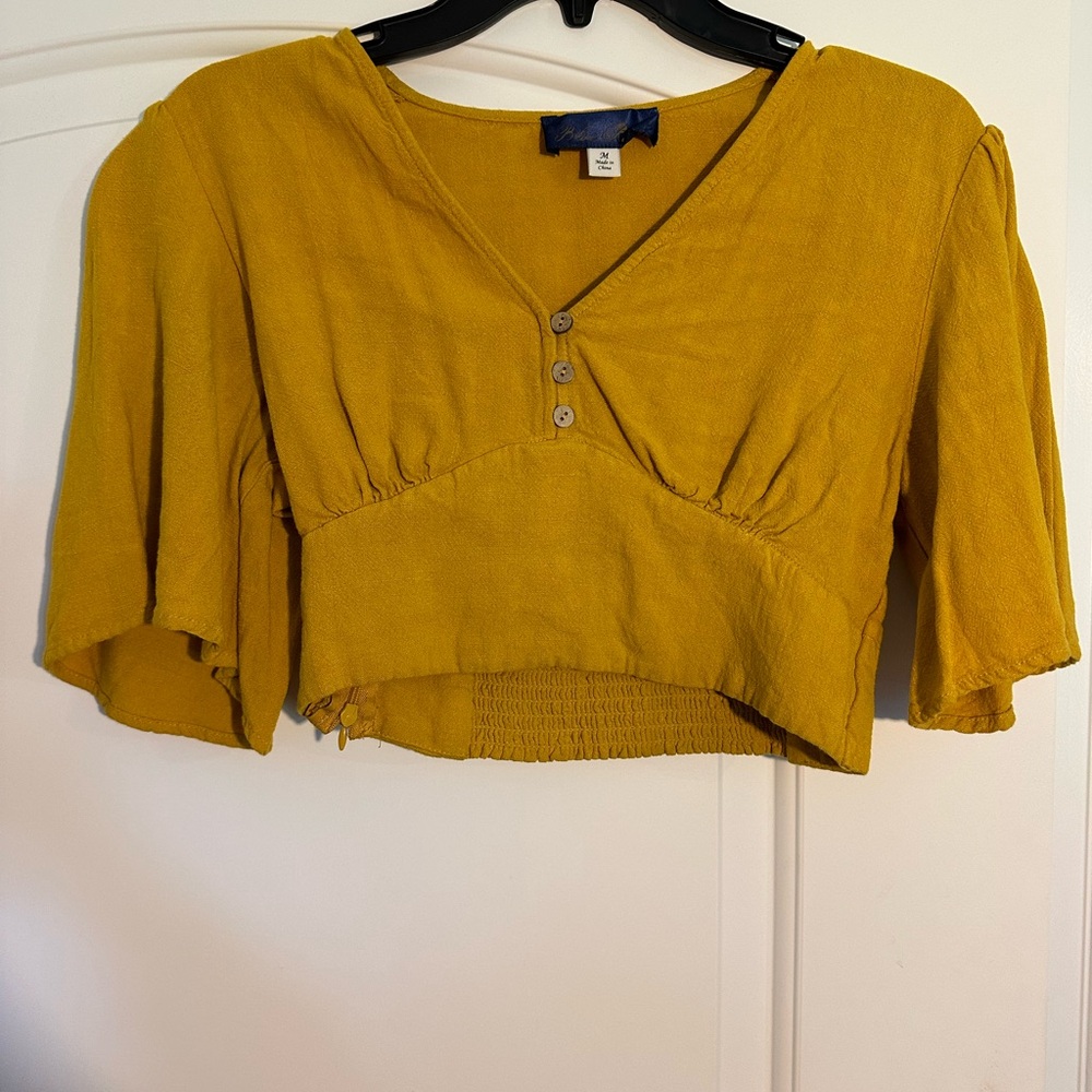 yellow crop top